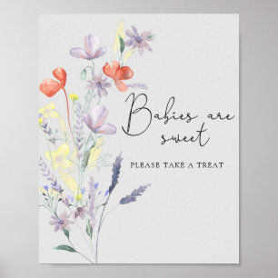 Boho Wildflowers - Babies are sweet Poster