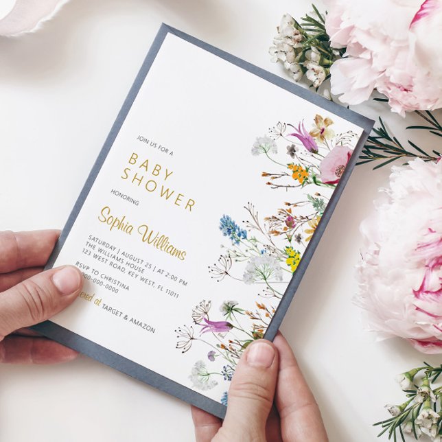 Boho Wildflowers Baby Shower Invitation (Creator Uploaded)