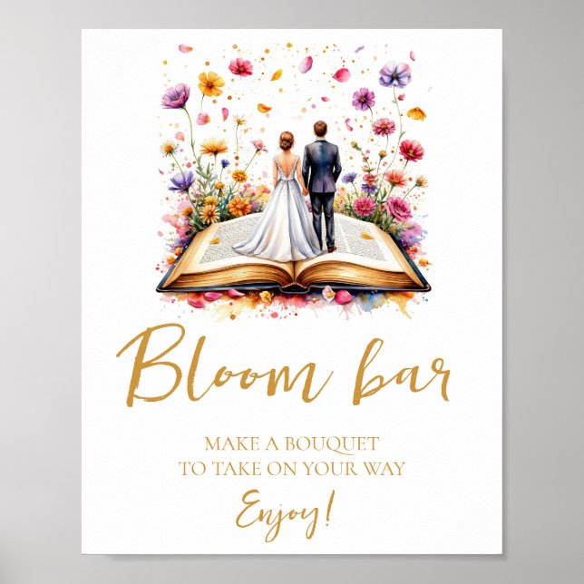 Boho Wildflowers Bloom or Flower Bar Sign (Front)
