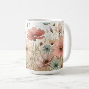Boho Wildflowers & butterflies Coffee Mug