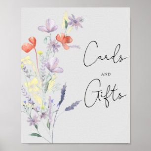 Boho Wildflowers - Cards and Gifts baby shower Poster