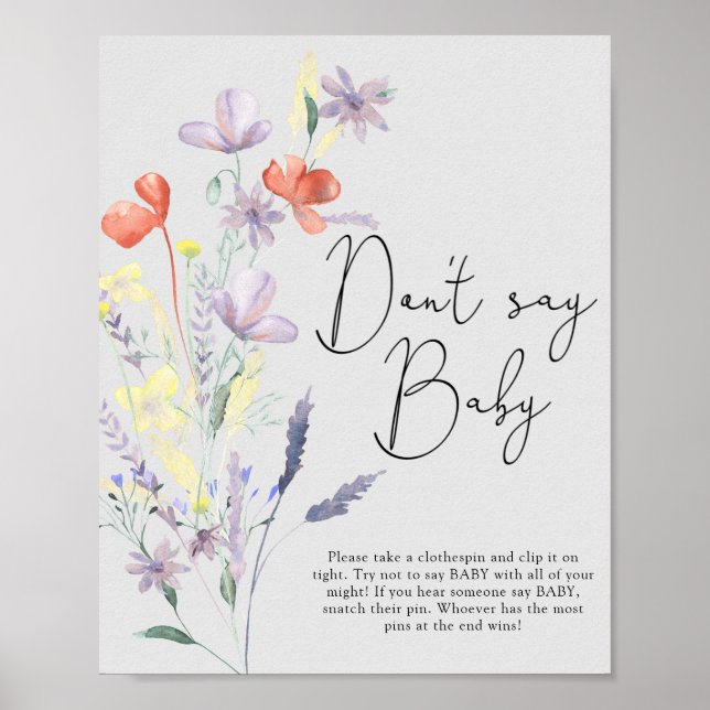 Boho Wildflowers - Don't say baby Poster (Front)