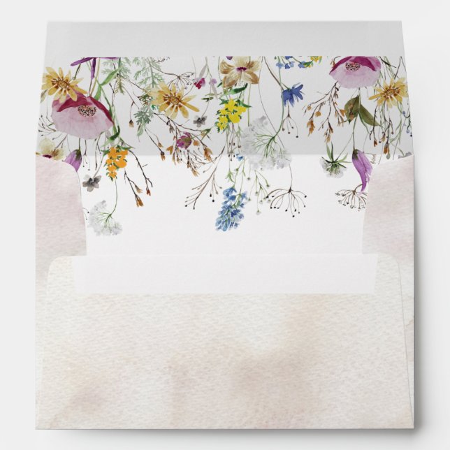 Boho Wildflowers Elegant Envelope (Back (Bottom))