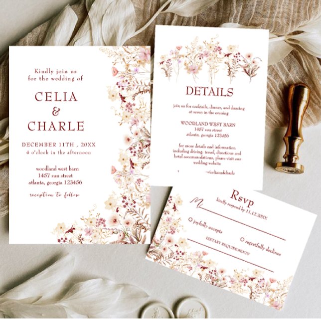 Boho wildflowers  enclosure card (Creator Uploaded)