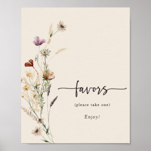 Boho Wildflowers Favours Poster