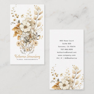 Boho Wildflowers Floral Arranger Florist Business Card
