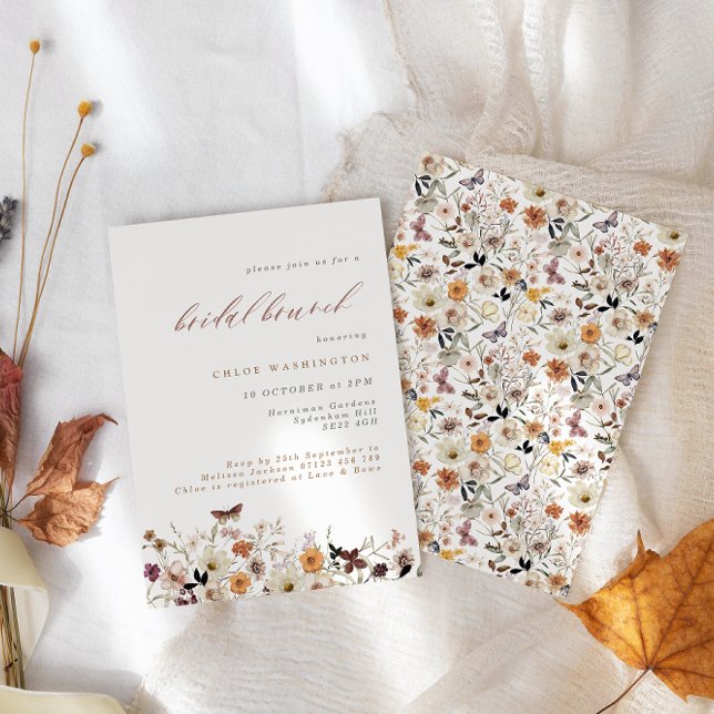 Boho Wildflowers Floral Bridal Brunch Invitation (Creator Uploaded)