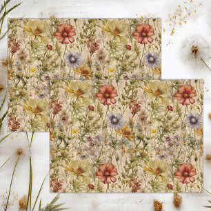 BOHO WILDFLOWERS FLORAL DECOUPAGE  TISSUE PAPER