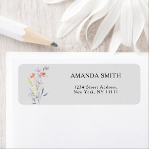 Boho Wildflowers Floral return label Return Address Label
