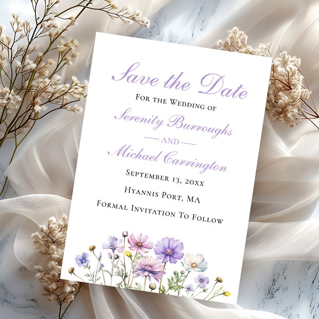 Boho Wildflowers Floral Save the Date Wedding Invitation (Creator Uploaded)