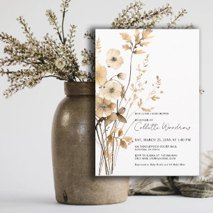 Boho Wildflowers Journey Begins Baby Shower Invitation