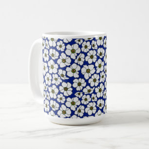 Boho Wildflowers On Blue Coffee Mug