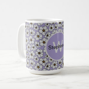 Boho Wildflowers On Lavender Coffee Mug