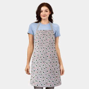 Boho Wildflowers On Pink  Apron
