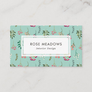 Boho Wildflowers Pattern Business Card