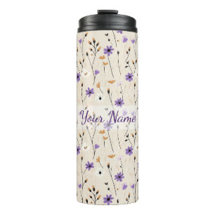 Boho Wildflowers Personalised Floral Thermal Tumbler