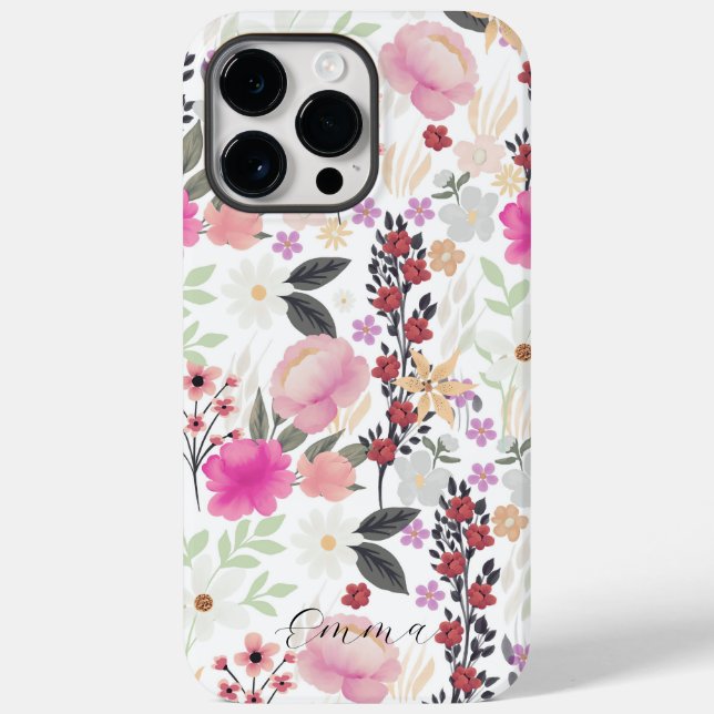 Boho Wildflowers Pink Floral Case-Mate iPhone Case (Back)