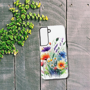 Boho Wildflowers Purple Blue Yellow Orange Flowers Samsung Galaxy Case