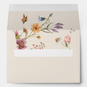 Boho Wildflowers Wedding Envelope