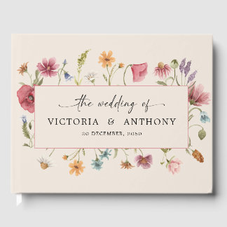 Boho Wildflowers Wedding Guest Book