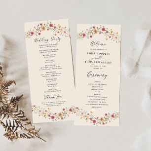 Boho Wildflowers Wedding Program