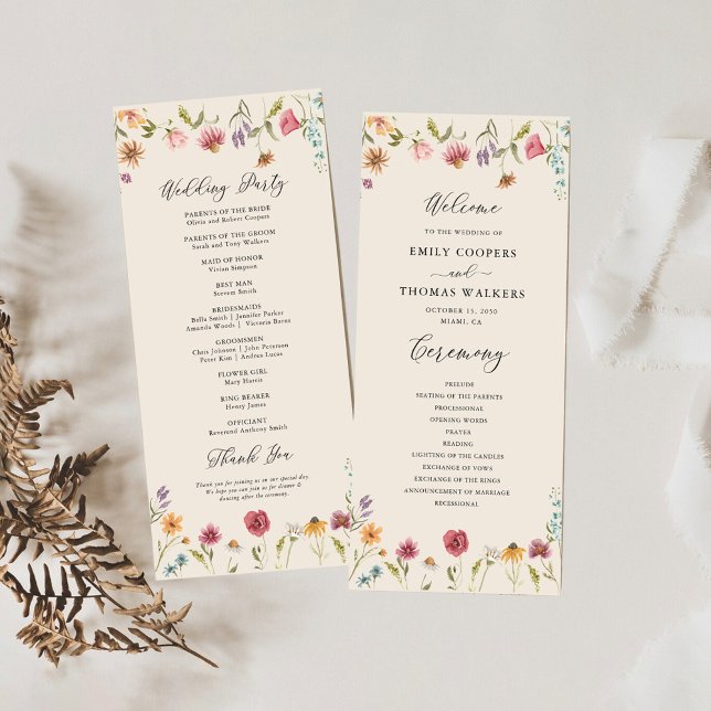 Boho Wildflowers Wedding Program (Creator Uploaded)