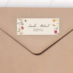 Boho Wildflowers Wedding Return Address Label