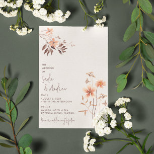 Boho Wildlfower Rustic Outdoor Wedding Invitation
