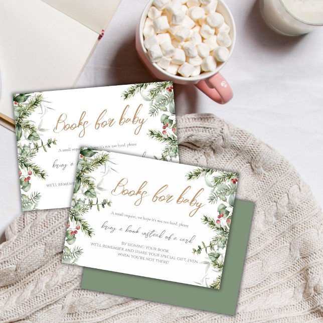 Boho Winter Baby Shower | Books for Baby Request Enclosure Card (Creator Uploaded)