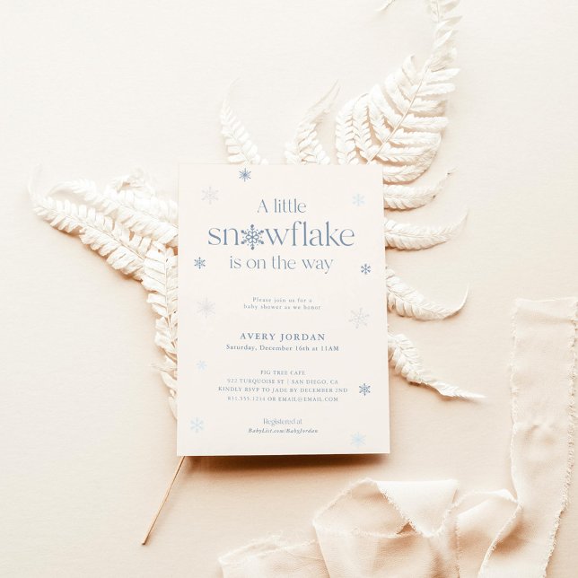 Boho Winter Baby Shower | Snowflake Wonderland Invitation (Creator Uploaded)