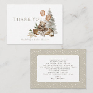Boho Winter Bear Bearly Wait Holiday Baby Shower Card