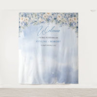 Boho winter blue ivory floral eucalyptus Wedding