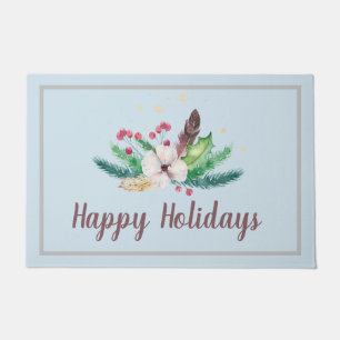 Boho Winter Bouquet Customisable  Doormat