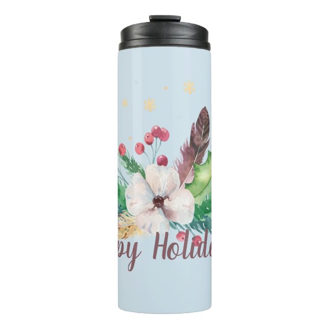 Boho Winter Bouquet Customisable   Thermal Tumbler (Front)
