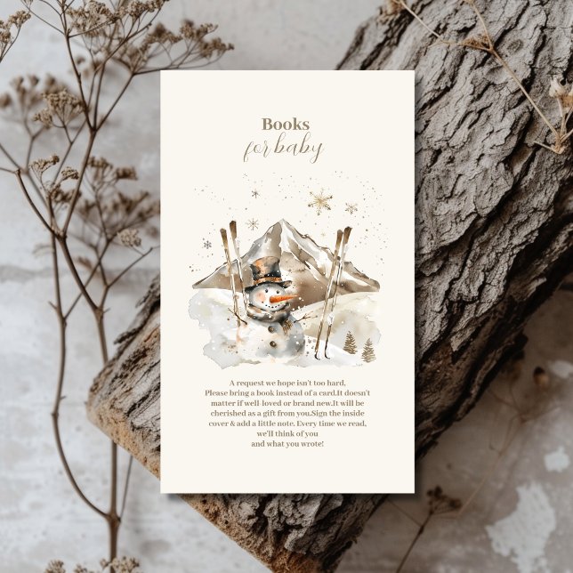 Boho Winter Christmas Baby Shower Books for Baby Enclosure Card (Creator Uploaded)