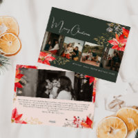 Boho Winter Floral Merry Christmas Five Photo