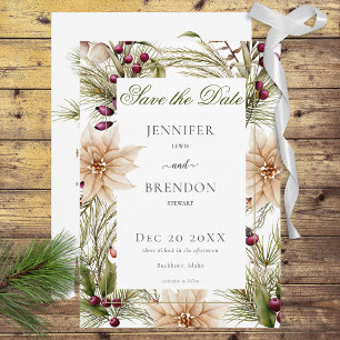 Boho Winter Greenery Boughs Save The Date