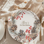 Boho Winter Onederland Birthday Paper Plate<br><div class="desc">Elevate your little one’s first birthday celebration with our "Boho Winter Onederland" Birthday Paper Plates. These beautifully designed plates combine bohemian elegance with the charm of a winter wonderland, making them an essential addition to your "Onederland" party. Features: Enchanting Design: The paper plates feature a stunning boho winter theme, with...</div>