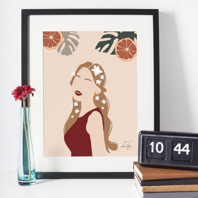 Boho Woman Illustration, Earthy Tones Poster (Creator Uploaded)