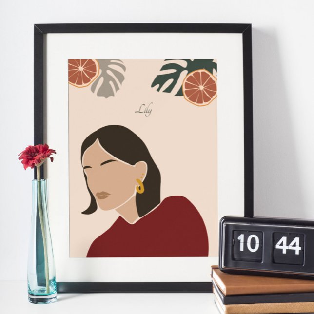 Boho Woman Illustration, Earthy Tones Poster (Creator Uploaded)