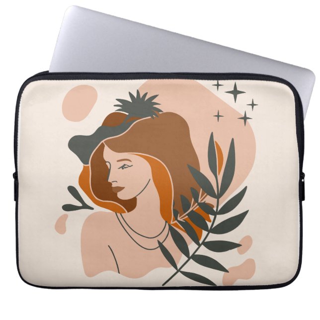Boho Woman Stars Laptop Sleeve (Front)