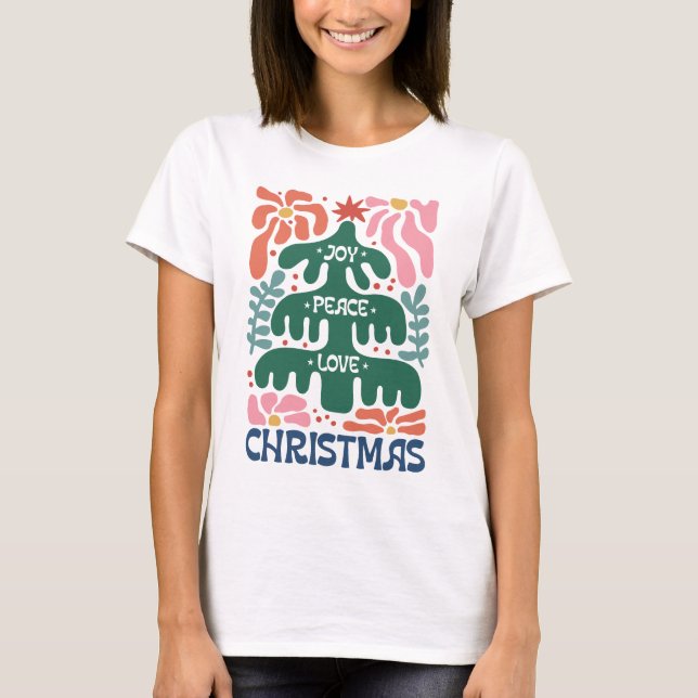 Boho Women Christmas T shirt, Christmas t shirt. T-Shirt (Front)