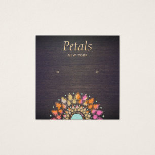 Boho Wood Stud Earring Display Card
