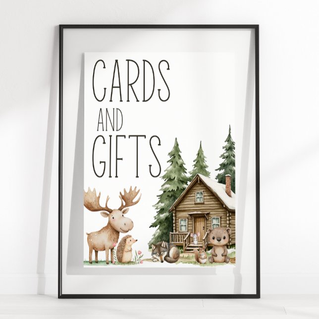Boho Woodland Animals Baby Shower Cards Gifts Sign (Creator Uploaded)