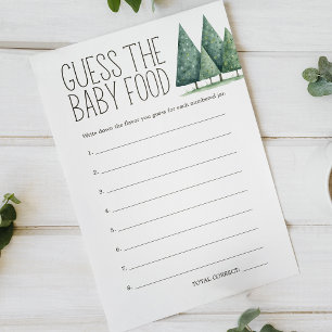 Boho Woodland Animals Baby Shower Guess Food Game Flyer