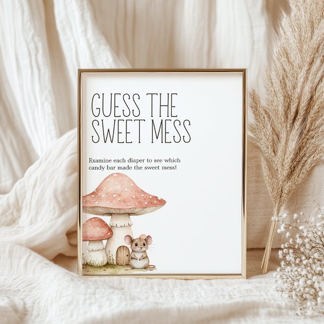 Boho Woodland Animals Baby Shower Guess Sweet Mess Poster (Creator Uploaded)