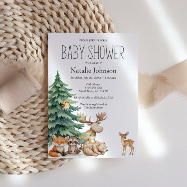 Boho Woodland Animals Baby Shower Invitation (Creator Uploaded)
