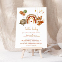 Boho Woodland Animals Baby Shower Welcome