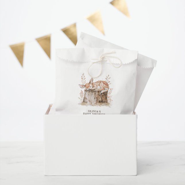 Boho Woodland Animals & Floral Baby Shower Favour Bag (Party)