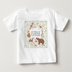 Boho Woodland Animals Forest Friends Baby Shower Baby T-Shirt